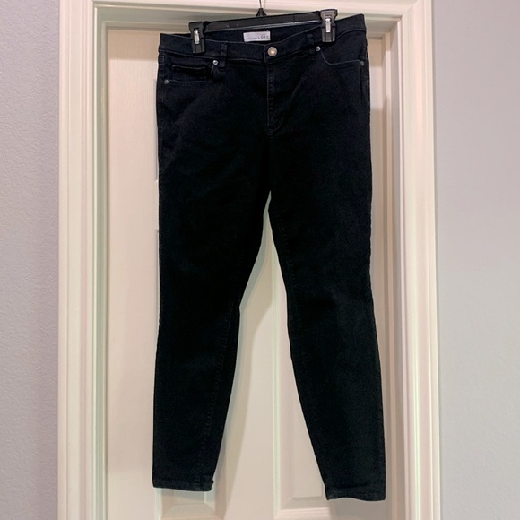 Loft Black Jeans Leggings, Size 32/14 - Picture 1 of 9
